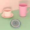 6Pcs/set Colorful Round Ceramic Coaster Coffee Drink Tea Cup Mat Placemat Party Creative Mandala Table Mat Decoration 10cm