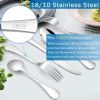 18/10 Stainless Steel Silverware Set Full Dishes 60-Piece Fancy Flatware Cutlery Set for 12 Pocketknife Mirror Polished Knife