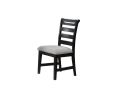 Black Color 6pc Dining Set Table And 4x Side Chairs 1x Bench Upholstered Fabric Cushion Seats Solid wood Dining Room Furniture