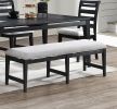 Black Color 6pc Dining Set Table And 4x Side Chairs 1x Bench Upholstered Fabric Cushion Seats Solid wood Dining Room Furniture