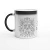 Black coffee mugs Mystic Ram Art and Design by HadiArts