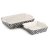 Thyme & Table Stoneware Square & Rectangular Baker, Black & White Geo, 2-Piece Set