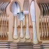 Complete Tableware 72 Piece Fine Flatware Silverware Set With Gift Carrying Case Spoons Utensils for Kitchen Cutlery Fork Gold