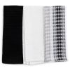 Thyme & Table Cotton Waffle Kitchen Towels, Black White, 3-Piece Set