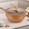 Ceramic Wok With Lid Non Stick Clay Wok With Steamer Basket Clay Wok Miccro Pressure Wok Multifunctional Household Frying Pan