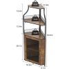 Small Sideboard and Buffet Cabinet With Mesh Door Wine Rack Liquor Cabinet Bar for Home Rustic Brown Freight Free