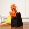 Hecef Knife Set with Block, 13 Pcs High Carbon Stainless Steel Knives with Ergonomic PP Handles